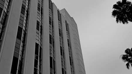 Elements and facades of buildings on the streets of Los Angeles, USA, July 2019.のeditorial素材