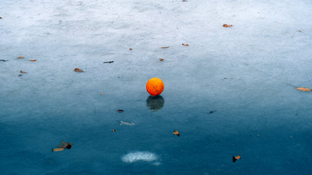 Ice on the river. Abstract background image for web designの写真素材