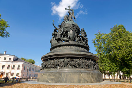 Veliky Novgorod, Russia - JULY 14, 2015:  Monument to the Thousand Years of Russia (Millennium of Russia).のeditorial素材