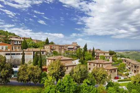 Scenery of old town of Montalcino in Val d'Orcia.の写真素材