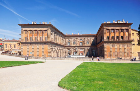 FLORENCE, ITALY - MAY 9, 2014: Boboli Gardens and Pitti Palace summer day in Florenceのeditorial素材