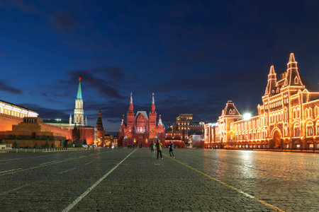 Red square at night, Moscow, Russiaのeditorial素材
