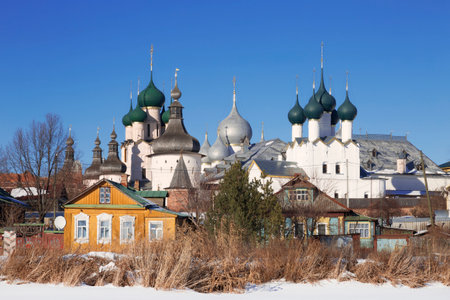Rostov Kremlin, Russia, view from the Nero lakeのeditorial素材