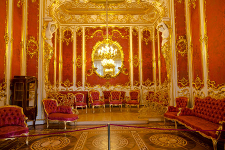 ST PETERSBURG, RUSSIA - JULY 11,, 2015: State Hermitage is museum of art. Boudoir was part of...