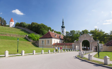 BADEN, AUSTRIA - AUGUST 14, 2012: Abbey of Heiligenkreuz in Lower Austriaのeditorial素材