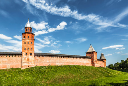 The Kremlin walls in Novgorod the Great (Veliky Novgorod), Russiaのeditorial素材