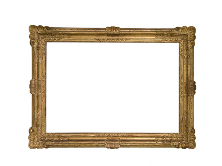 Wooden vintage frame isolated on white background