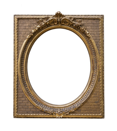 Vintage frame isolated on white backgroundの写真素材