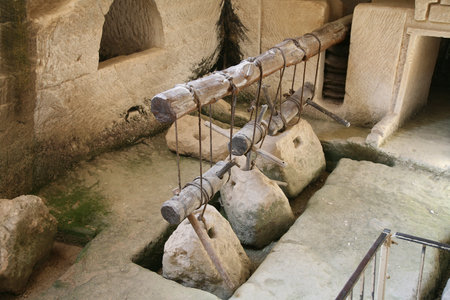 Ancient olive oil press, Beit Guvrin, Israelのeditorial素材