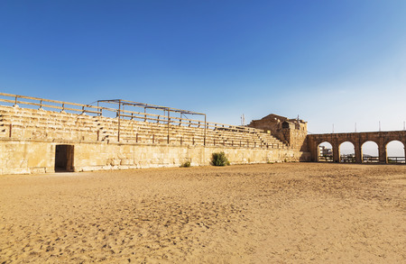 The Roman Circus or Hippodrome in Jerash, Jordanの写真素材
