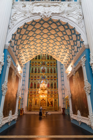 Interior of the Cathedral of the Resurrection Resurrection New Jerusalem Monastery, Istra, Moscow region, Russiaのeditorial素材