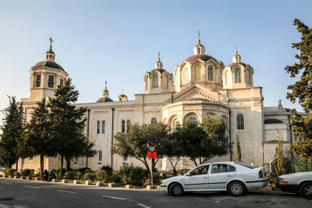 JERUSALEM, ISRAEL - DECEMBER 03, 2009:  The Holy Trinity Cathedral of the Russian Ecclesiastical...