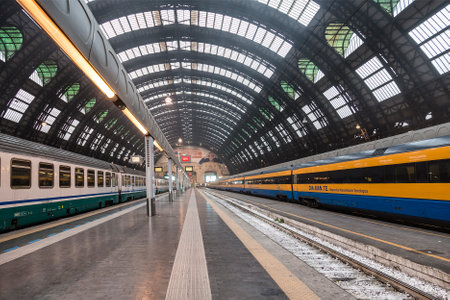 Central train station in Milan, Italyのeditorial素材