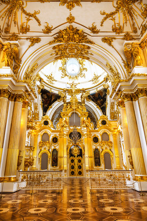 The Winter Palace, the Cathedral of the Saviour - the Great Church of the Winter Palace, Saint Petersburg, Russiaのeditorial素材