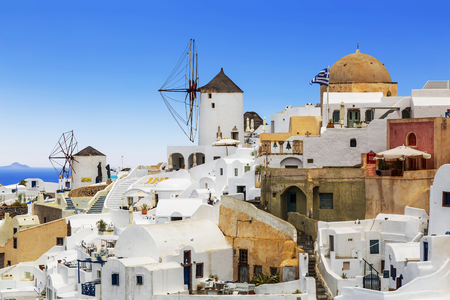View of the city of Oia. Santorini Island in Greeceの写真素材