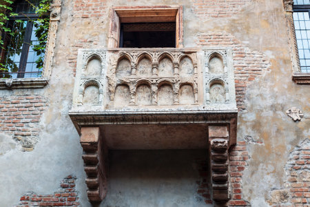 Juliet's balcony in Verona, Italyのeditorial素材