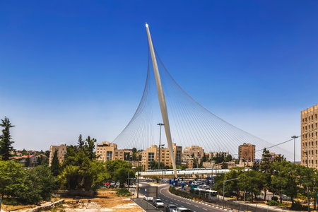"String bridge" in Jerusalem, Israelのeditorial素材
