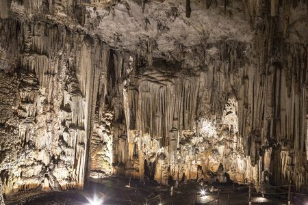 Melidoni cave with stalactites and stalagmites on the island of Crete, Greeceの写真素材