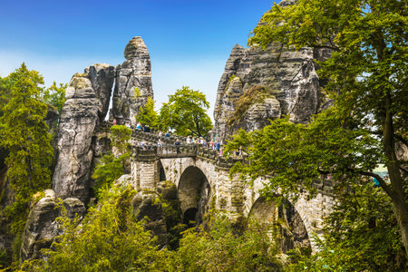 Views of the national park Saxon Switzerland of Bastei. Germanyのeditorial素材