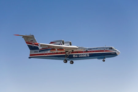 International aviation and space salon in Zhukovsky. A demonstration flight of a jet multipurpose...
