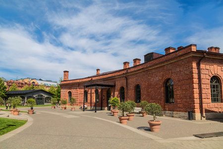 A Forge building on the man-made historic island of 18th century New Holland. Saint Petersburg, Russiaのeditorial素材