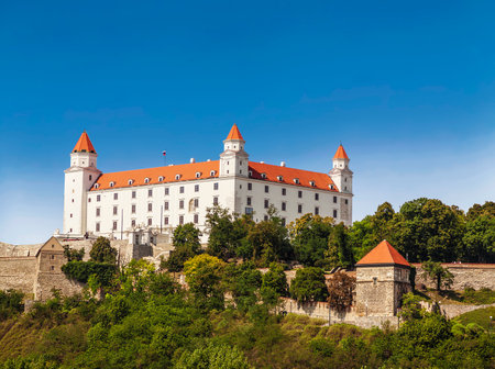 View of Bratislava castle, Bratislava, Slovakiaのeditorial素材
