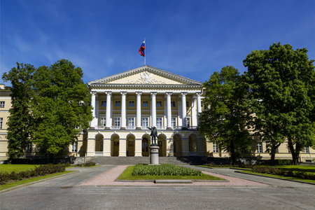 The building of the Smolny Institute of noble maidens, now the residence of the Governor of St....