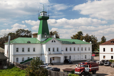 The building of the Fire tower in the city of Suzdal. Top view. Suzdal, Russiaのeditorial素材