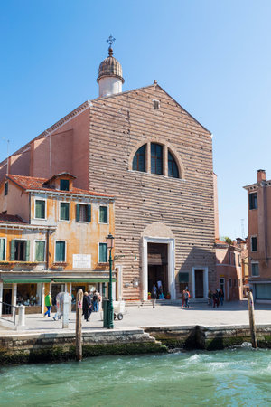 San Pantalon Church on the canal in Venice. Italyのeditorial素材