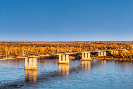 Bridge over the Ob river. Barnaul