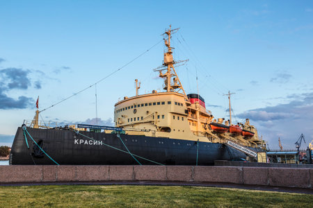The Arctic icebreaker of the Russian and Soviet fleets "Krasin" (1917), a museum ship. Saint Petersburg, Russiaのeditorial素材
