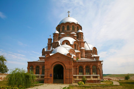 Cathedral in honor of the icon of the Mother of God "Joy to All Who are Grieving". Sviyazhsk, Tatarstanの写真素材