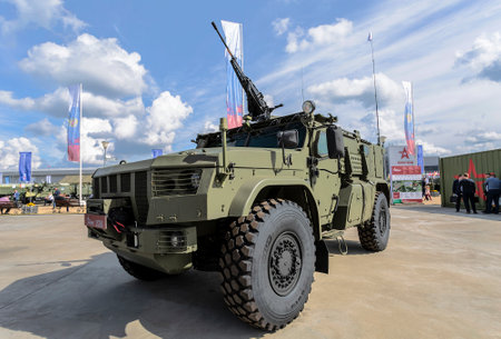 A multi-purpose armored vehicle Typhoon-Air Defense(E) with a remote control combat module Cord in...