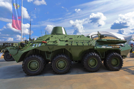 Satellite communication station R-439-MD2 at the exhibition of the international military-technical...