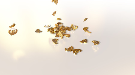 3d rendering of euro signsの写真素材