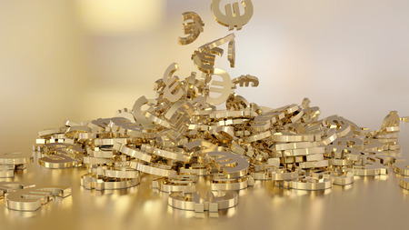 3d rendering of euro signsの写真素材