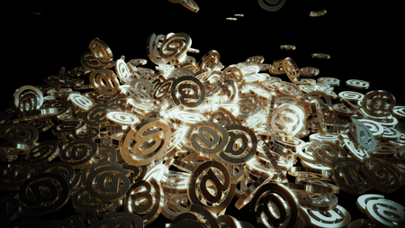 Signs of email falling on a pile. Volumetric modelsの写真素材