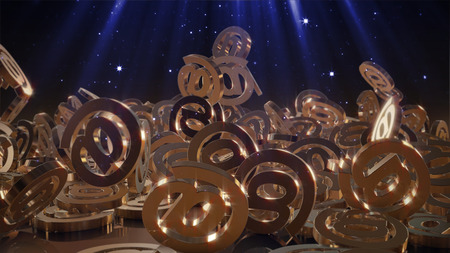 Signs of email falling on a pile. Volumetric models.の写真素材