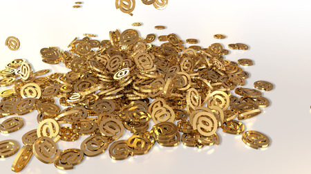 Signs of email falling on a pile. Volumetric models.の写真素材