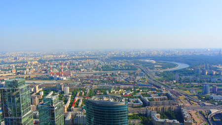 panorama of Moscow from the height of a skyscraper in Moscow-Cityのeditorial素材