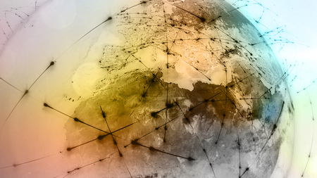 3d rendering abstract concept of global network. Internet and global communications, global business and transport communications of the Earthの写真素材