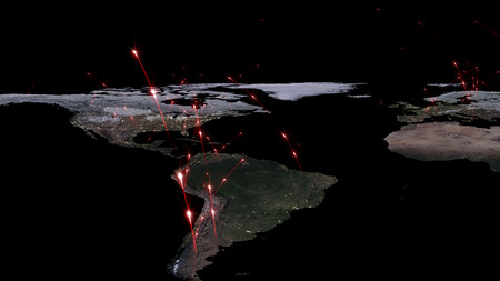 3D rendering abstract of world network, internet and global connection concept. Elements of this...