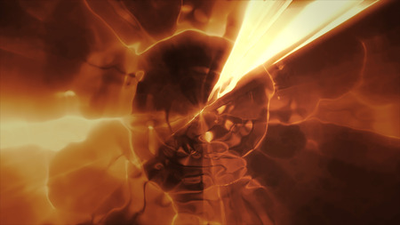 3D rendering of space flight to another dimension through a wormhole in time and space. A bright,...