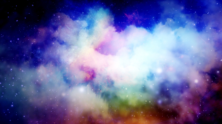 3D rendering of a stellar nebula and cosmic dust, cosmic gas clusters and constellations in deep space. Ideal for a space science project, as well as for any presentation or as a bright background for your compositions.の写真素材