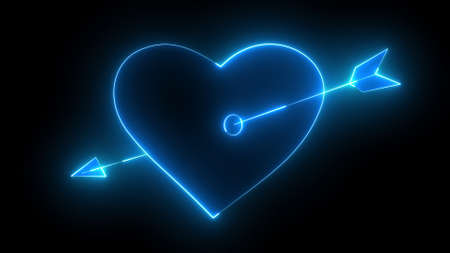 3D rendering glow of contours of numbers on a black background. Neon design elements. Can be used to...