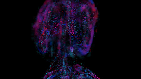 3D rendering abstract artistic surreal object based on metabolic spheres in the process of fusion....