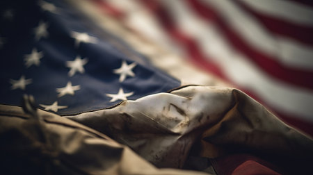American flag Symbols of the American nation and freedom. Symbols of the most prosperous and successful country in the worldの素材
