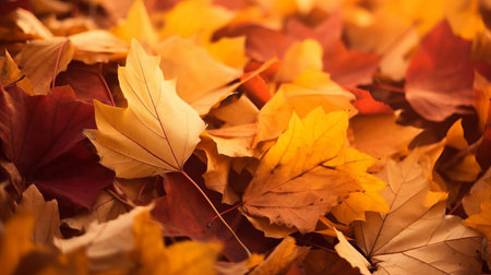 Autumn bright colored leaves. Golden time of year. Bright colors of natureの素材