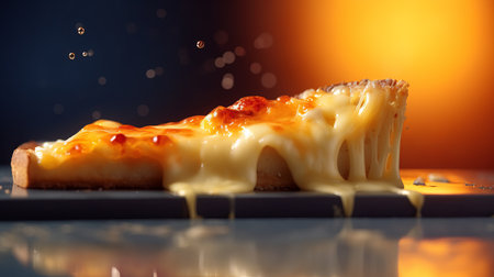 View of delicious freshly made hot pizza. Big cheese lunch or pizza dinner with ingredientsの素材