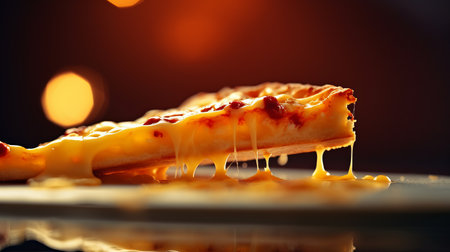 View of delicious freshly made hot pizza. Big cheese lunch or pizza dinner with ingredientsの素材